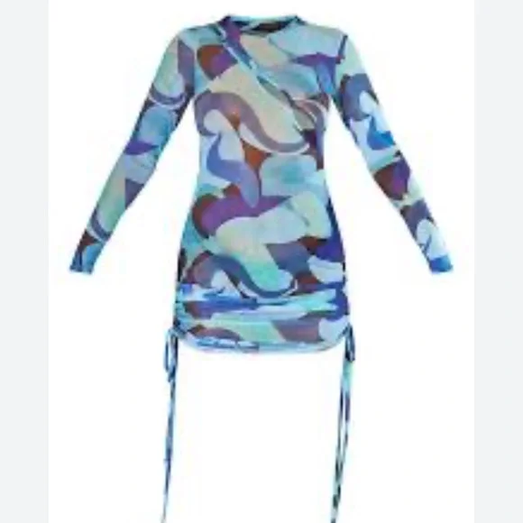 Blue Mesh Dress - Picture 3 of 5